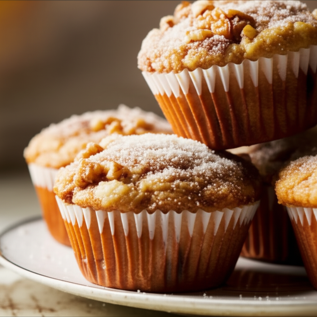 Apple Nut Buttermilk Cinnamon Topped Muffins image