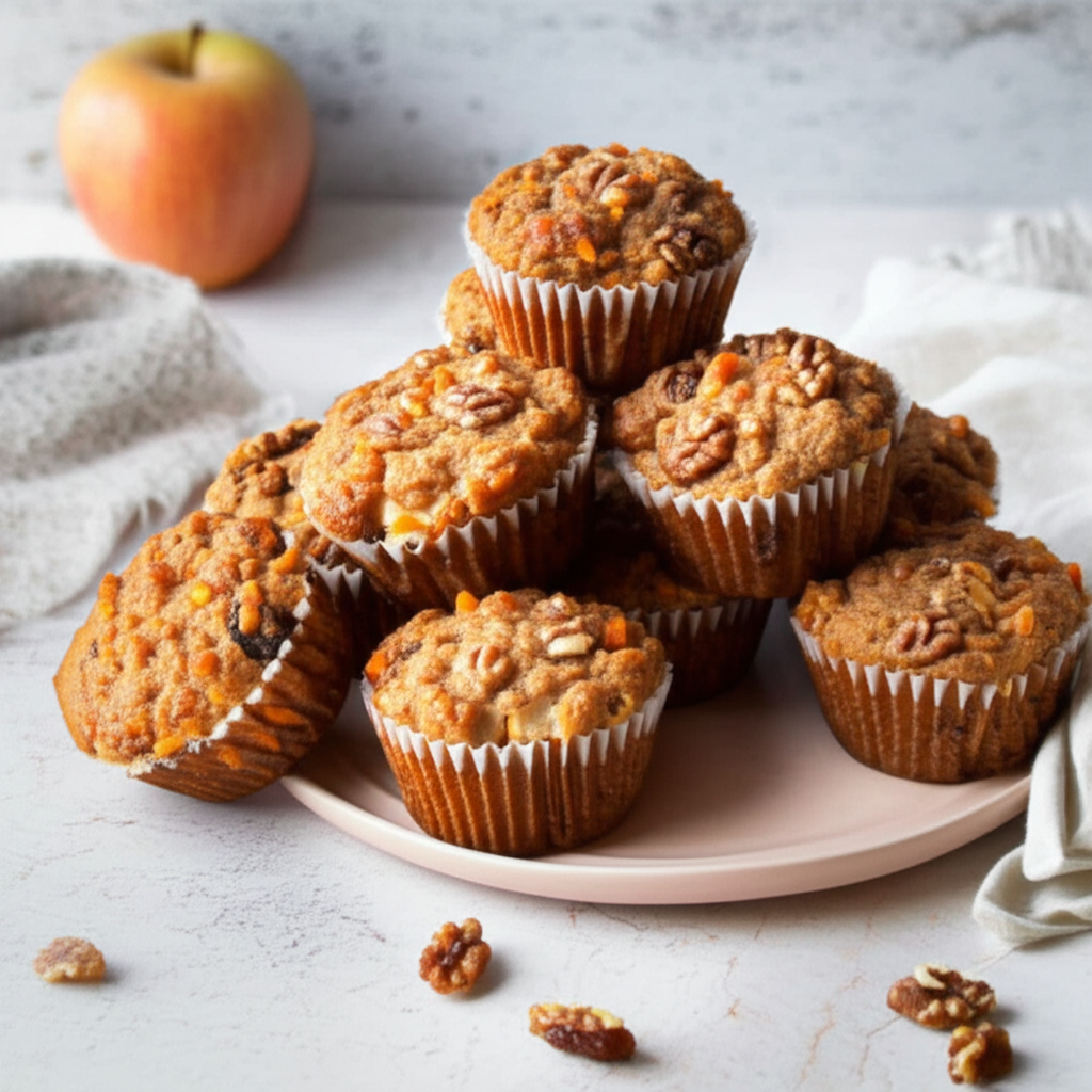 Apple Nut Carrot Muffins image