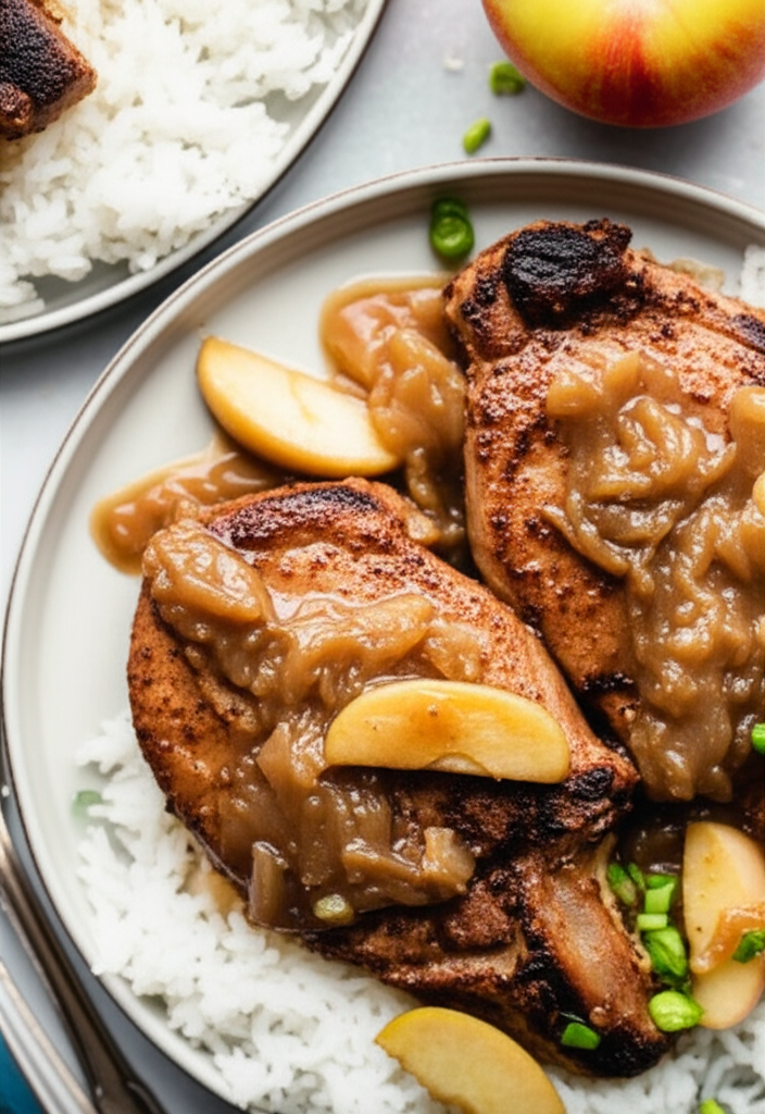 Apple Onion Pork Chops image