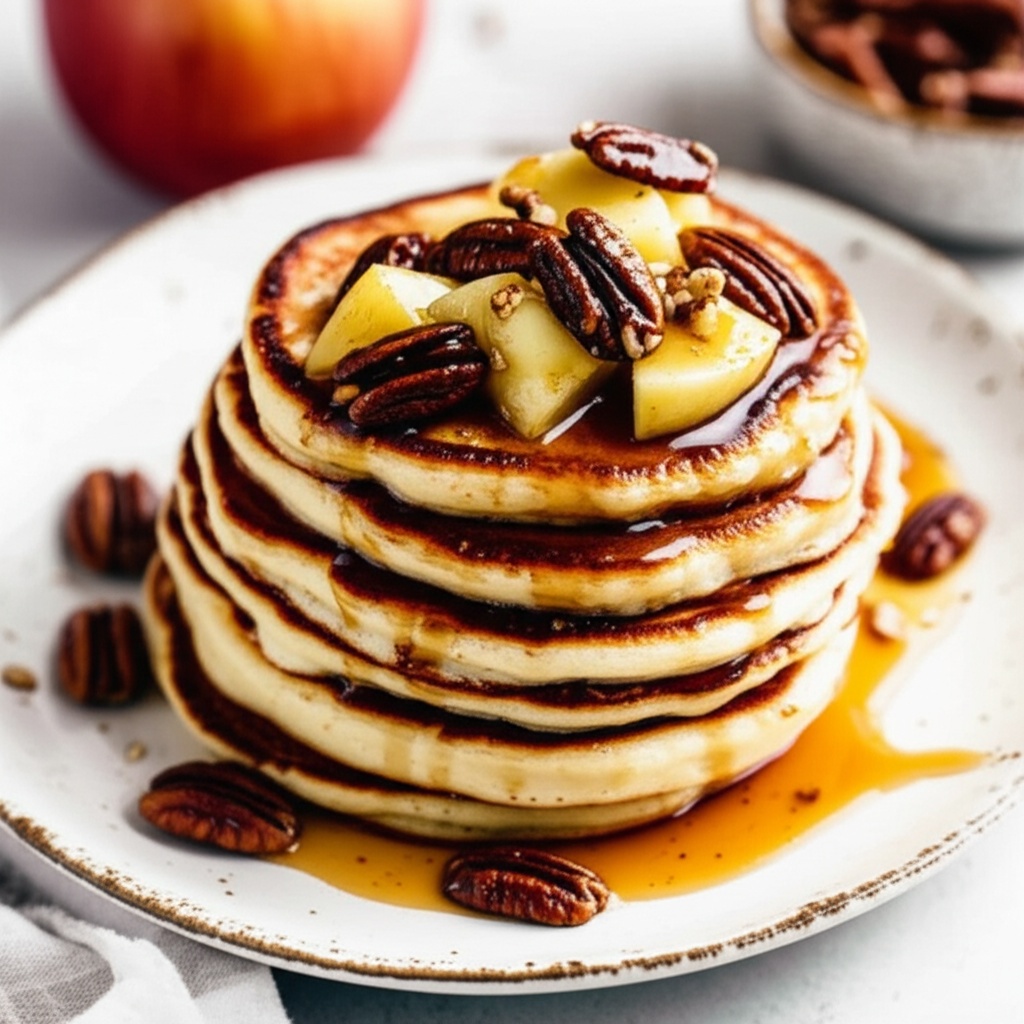 Apple Pancakes With Amaretto Pecan Syrup image