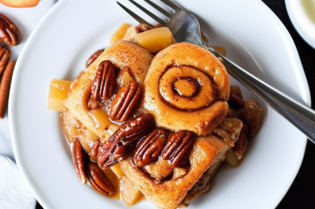 Apple Pecan Bread Pudding image