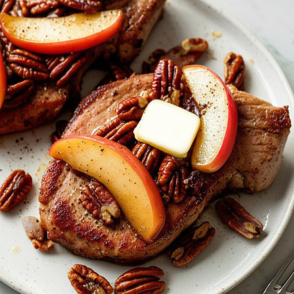Apple Pecan Pork Chops image