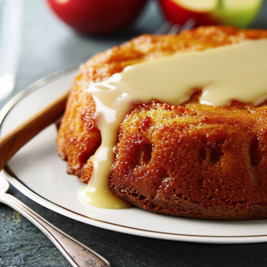 Apple Pudding With Vanilla Sauce image