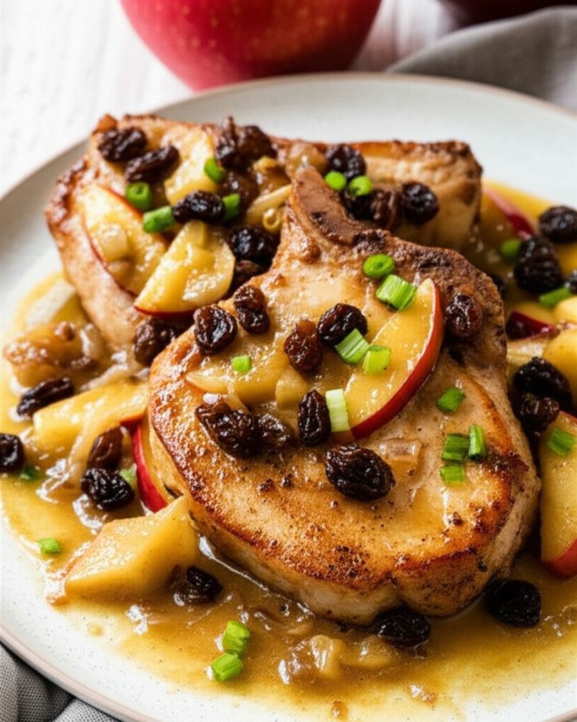 Apple Raisin Pork Chops image