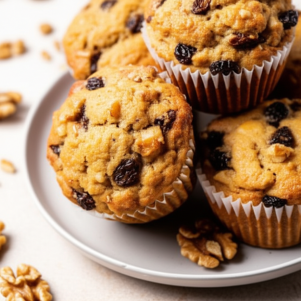 Apple Raisin Walnut Muffins image