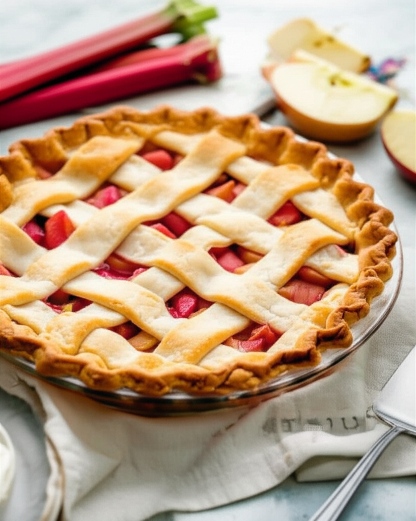 Apple Rhubarb Pie image