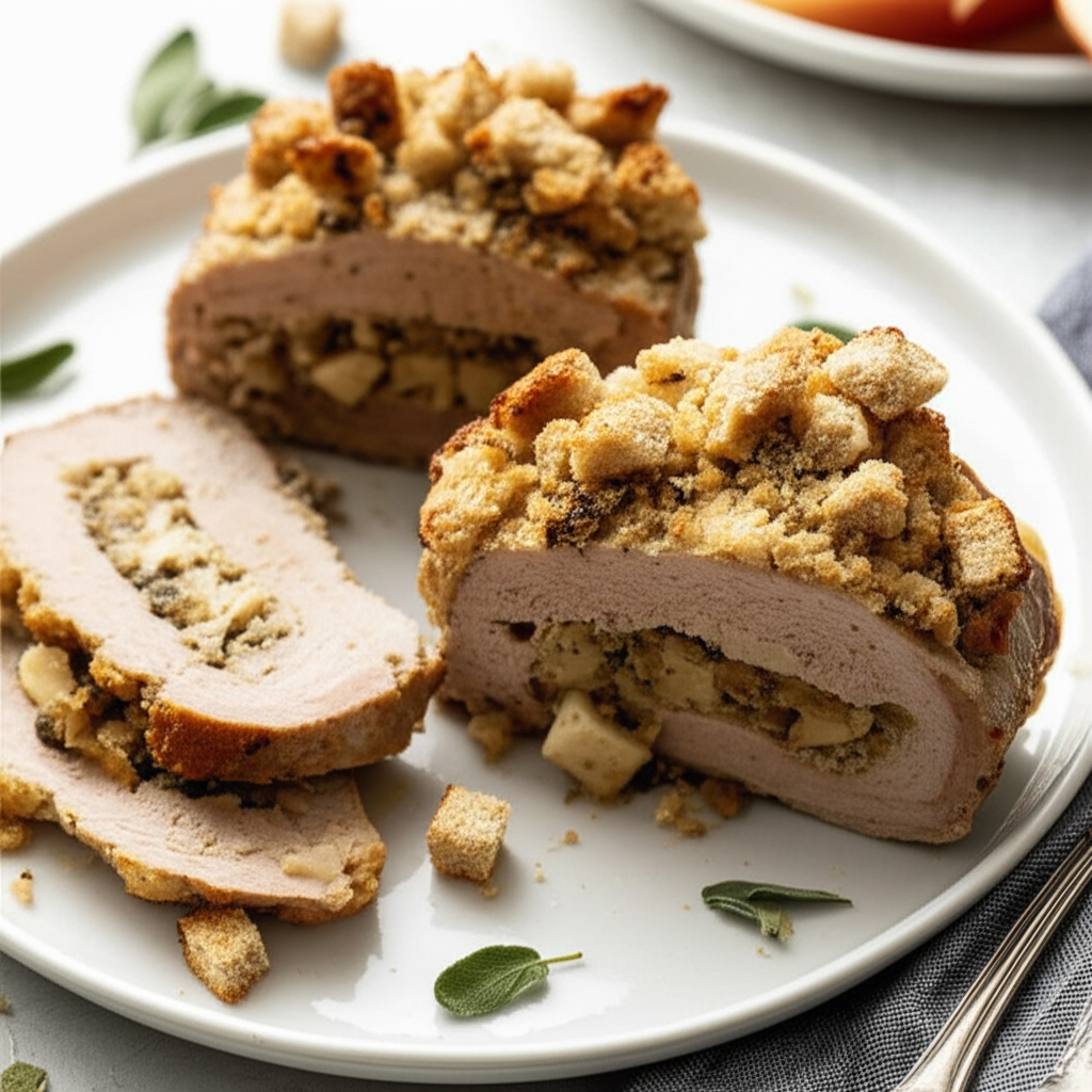 Apple Sage Stuffed Pork Chops image