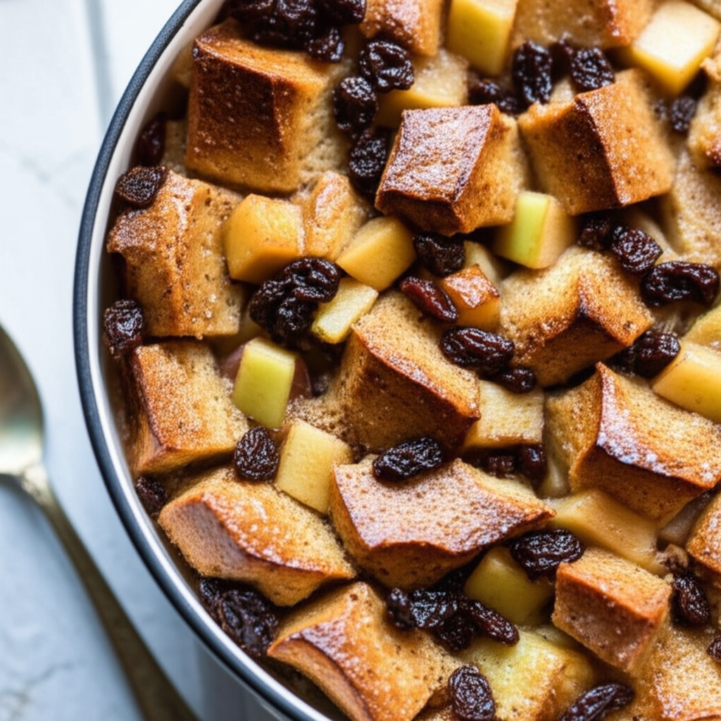 Apple Sauce Banana And Raisin Bread Pudding image