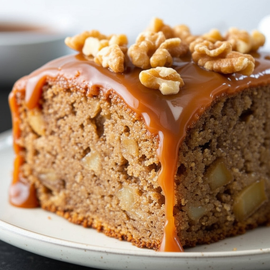 Apple Spice Cake With Caramel Sauce image