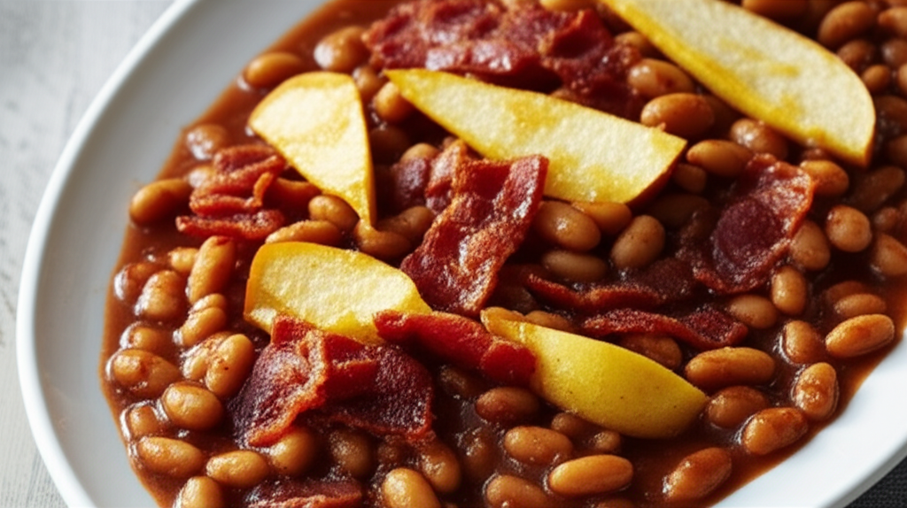 Apple Topped Baked Beans image