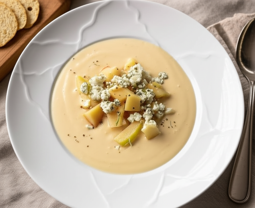 Apple Vichyssoise With Bleu Cheese image