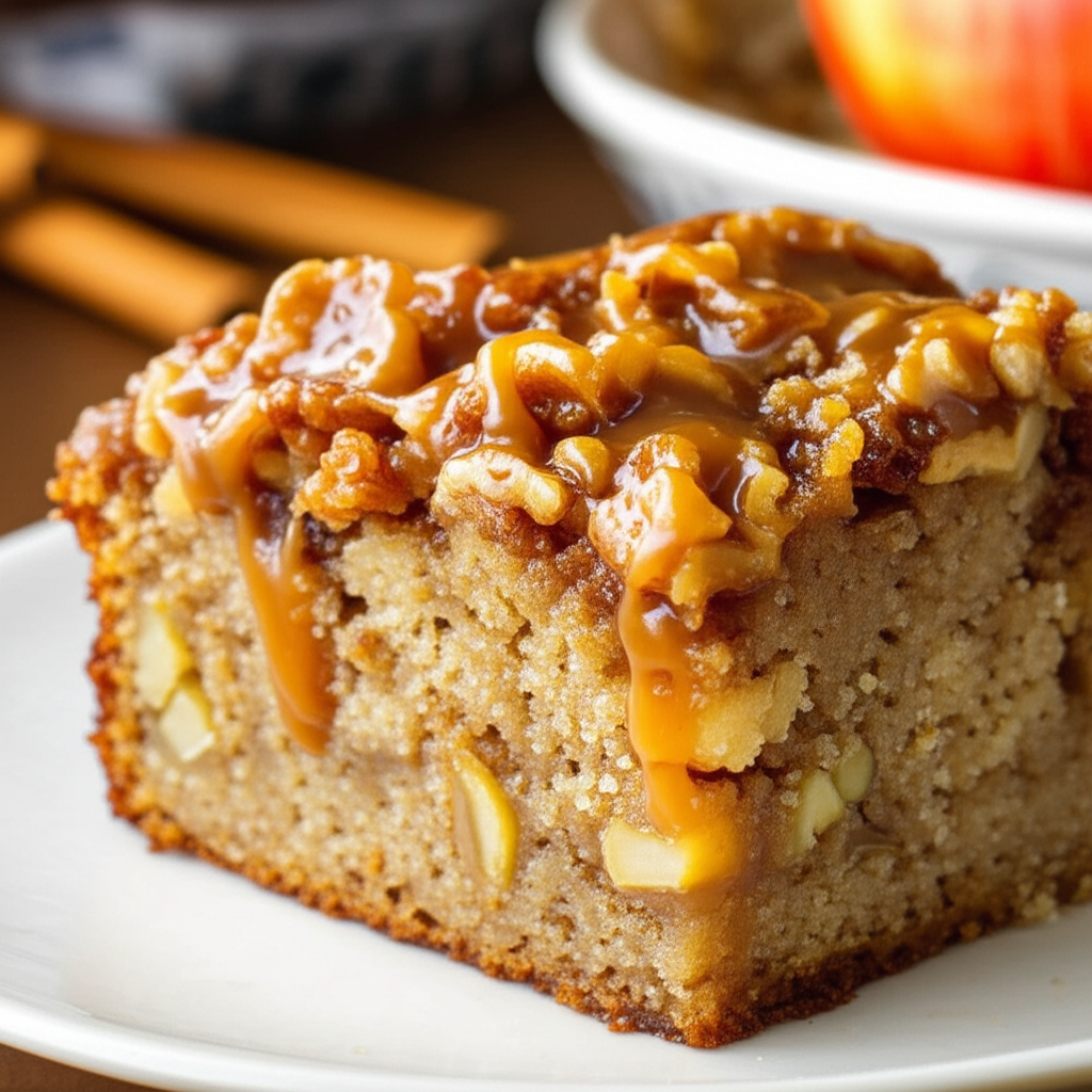 Apple Walnut Cake With Caramel Glaze image
