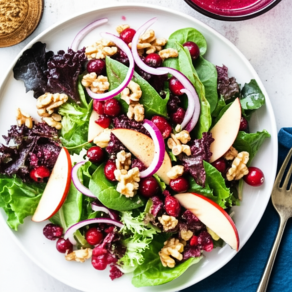 Apple Walnut Salad With Cranberry Vinaigrette image