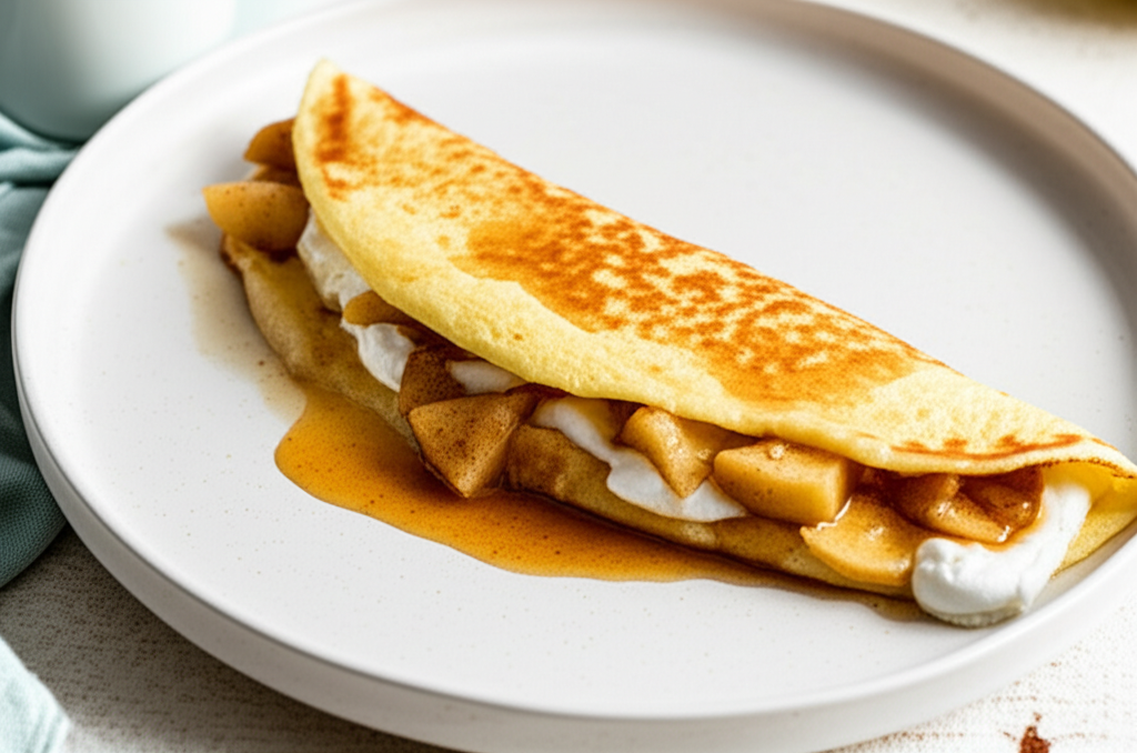 Apple Amaretto Cream Cheese Omelet For Two image