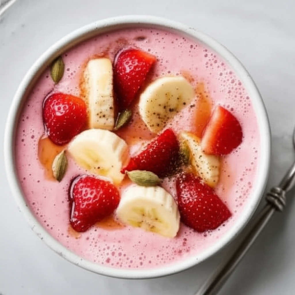 Apple Banana And Strawberry Froth image