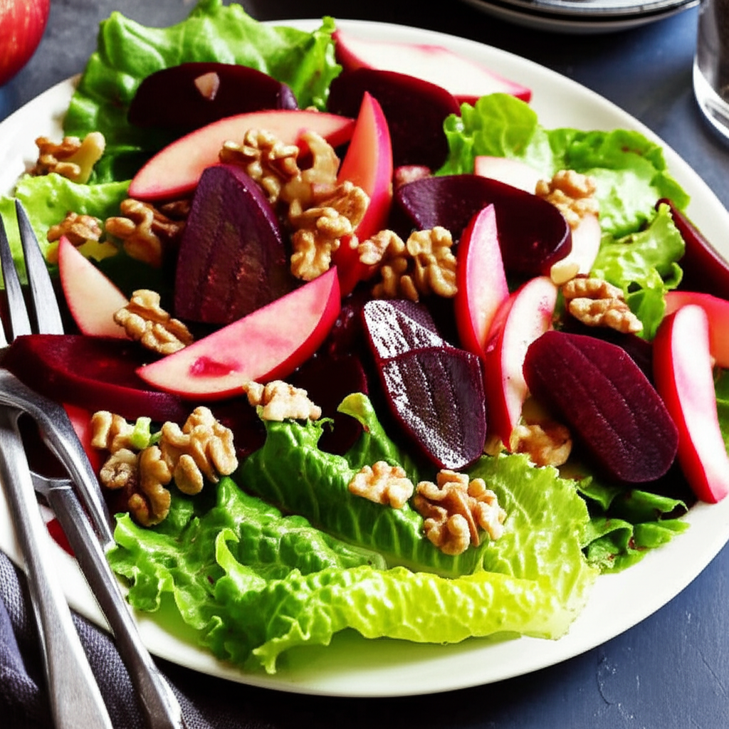 Apple Beet And Walnut Salad image