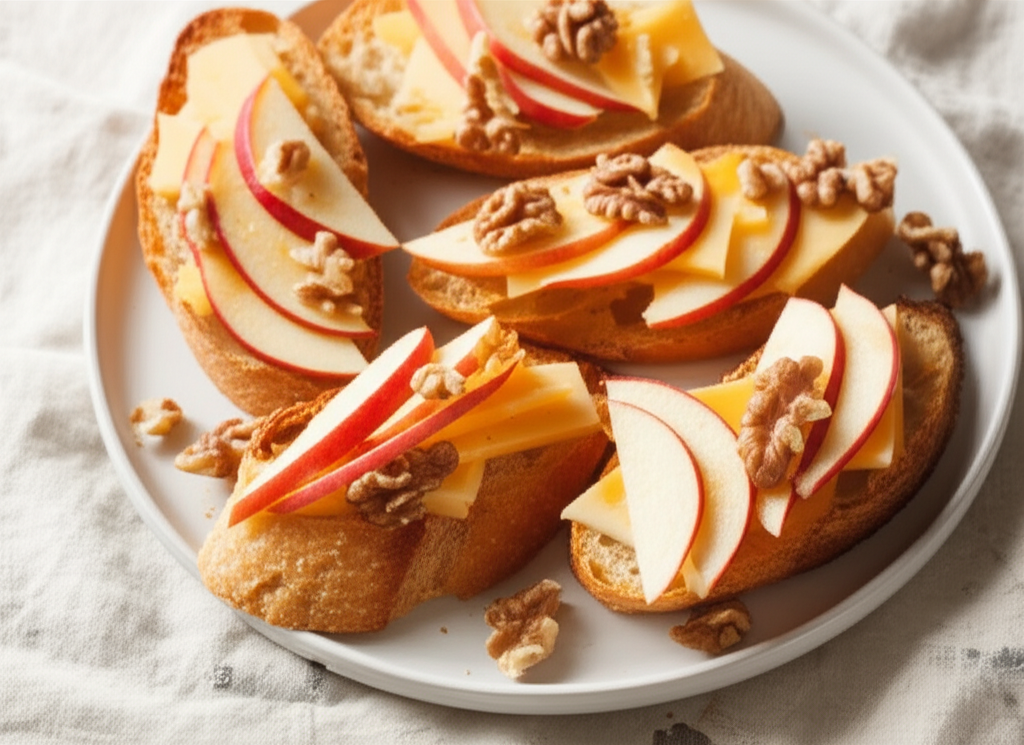 Apple Cheddar Walnut Toasts image