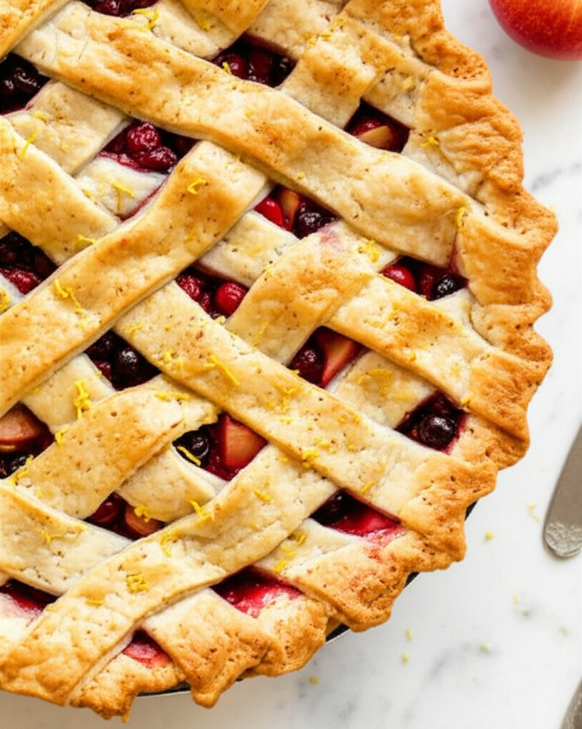 Apple Cranberry Currant Pie W Lemon Nutmeg Crust image