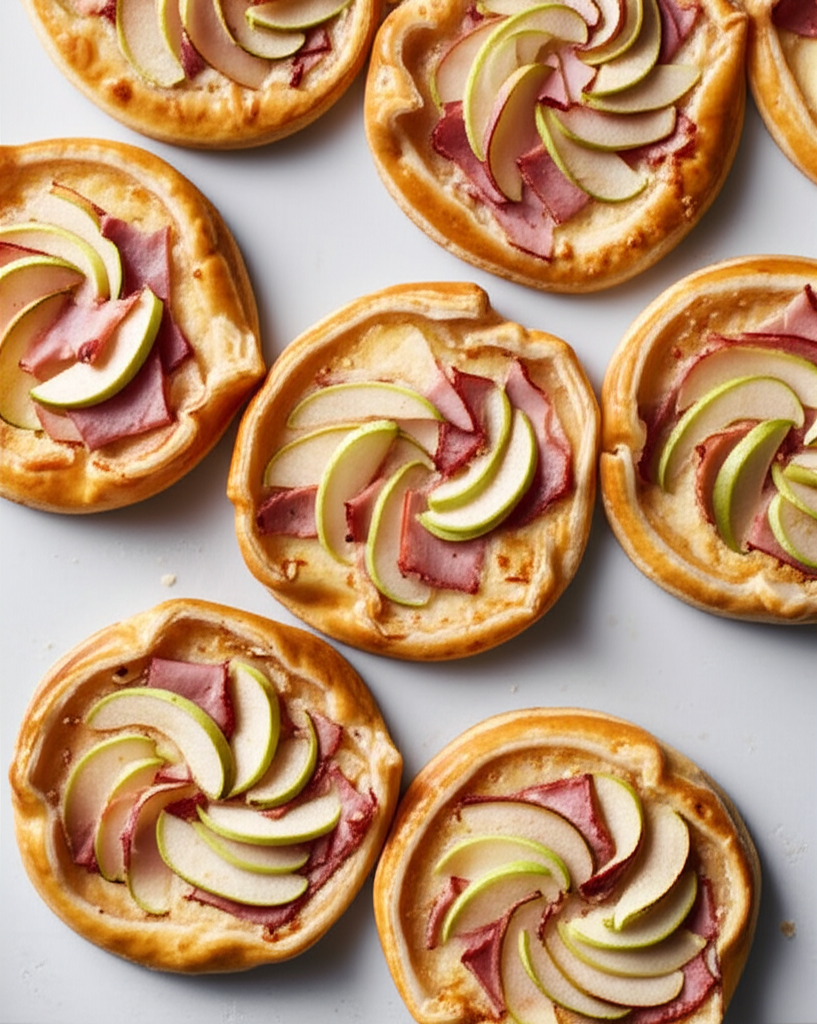Apple Ham And Smoked Gouda Rustic Tarts image