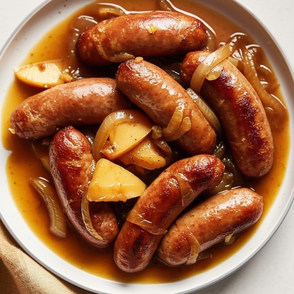 Apple Onion And Bratwurst Crock Pot image