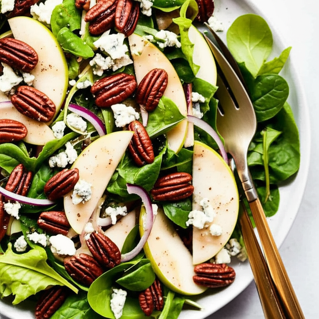 Apple Pear And Candied Pecan Salad image