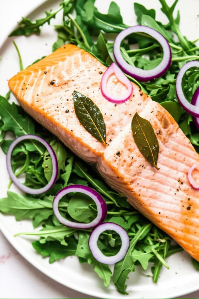 Easy Baked Salmon With Arugula image