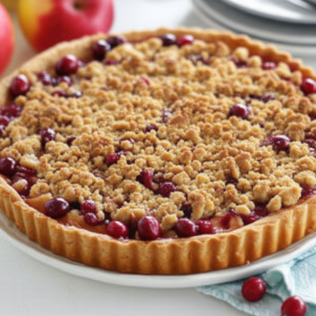Apple Cranberry Crumb Tart image