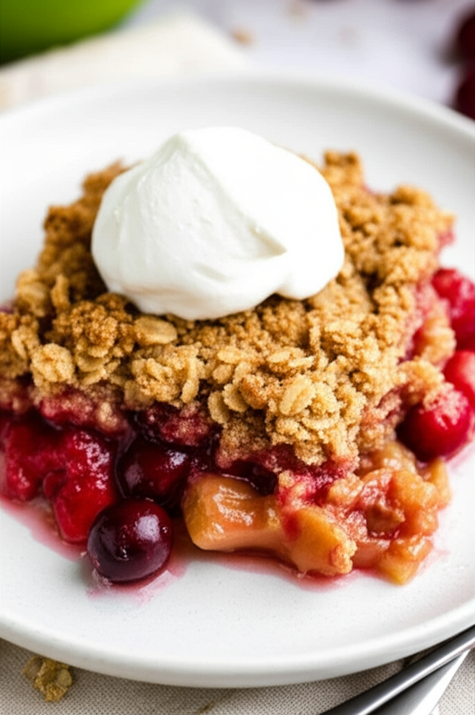 Apple Cranberry Maple Syrup Crisp image