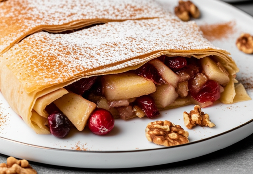Apple Cranberry Strudel German image