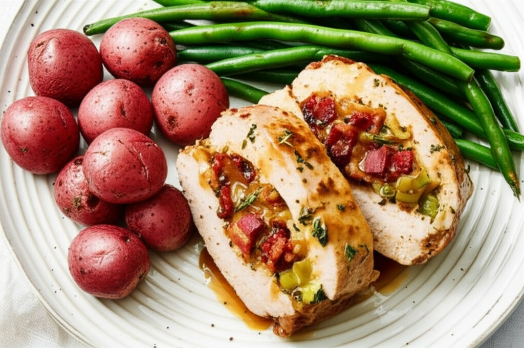 Apple Glazed Stuffed Pork Chops image