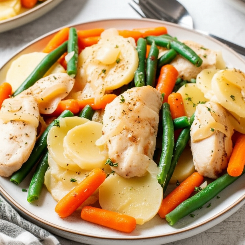 Easy Crock Pot Scalloped Chicken image