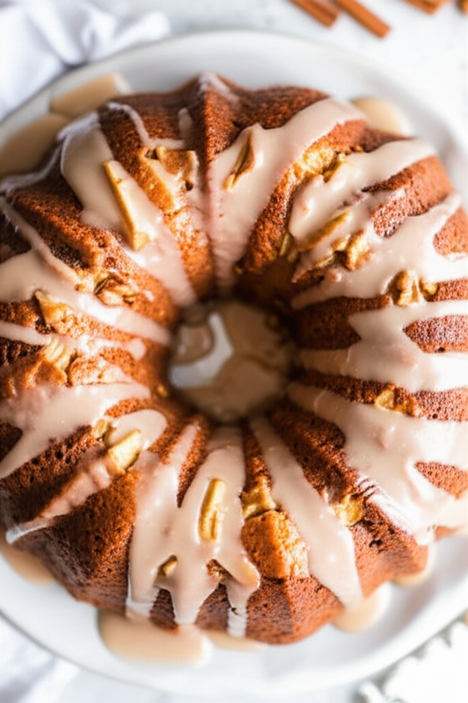 Apple Nut Cinnamon Bundt Cake With Brown Sugar Glaze image