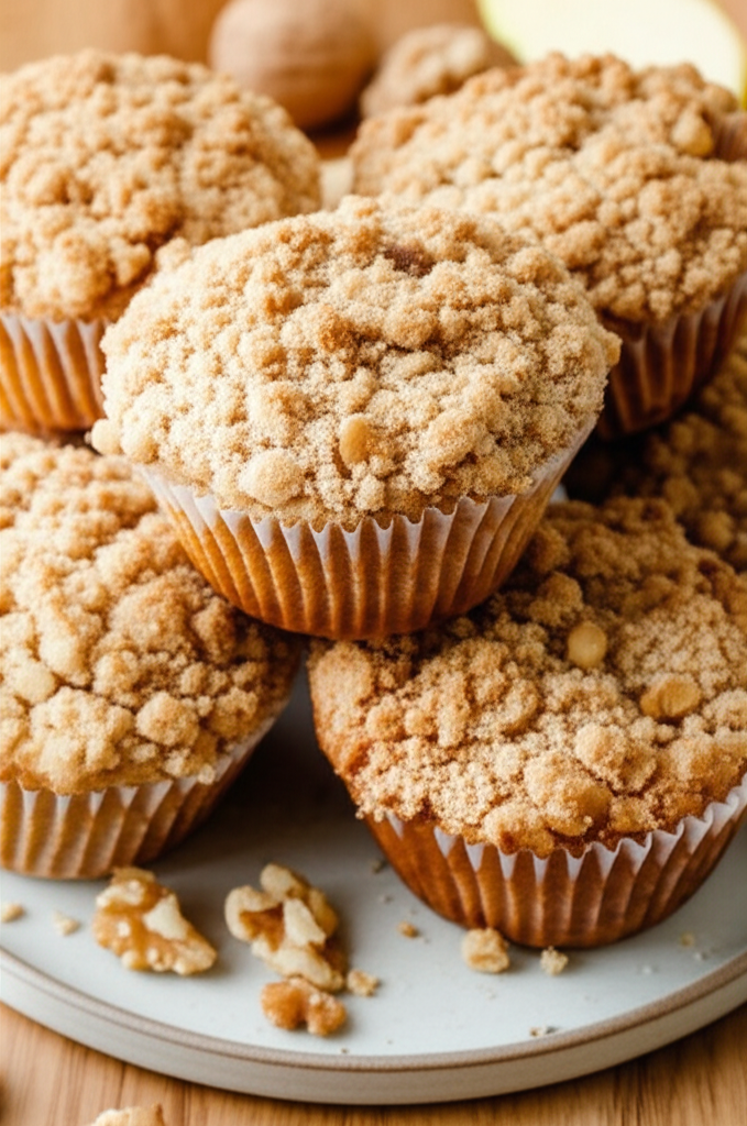Apple Nut Muffins With Streusel Topping image