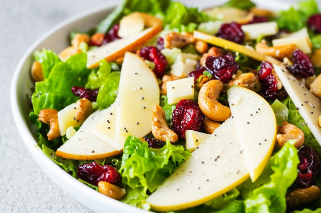 Apple Pear Salad With Lemon Poppy Seed Dressing image