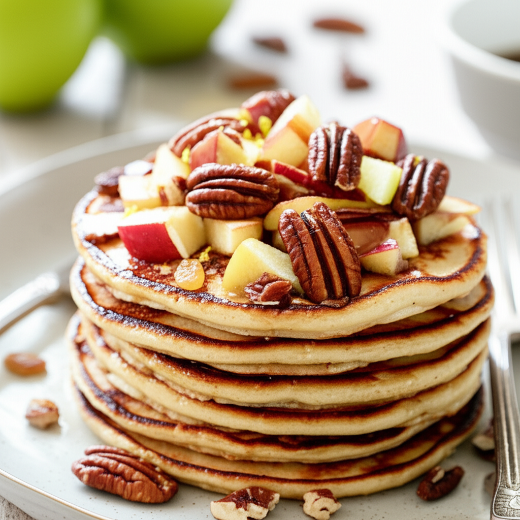 Apple Pecan Pancakes image