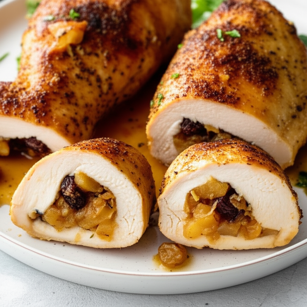 Apple Raisin Stuffed Chicken Breast image