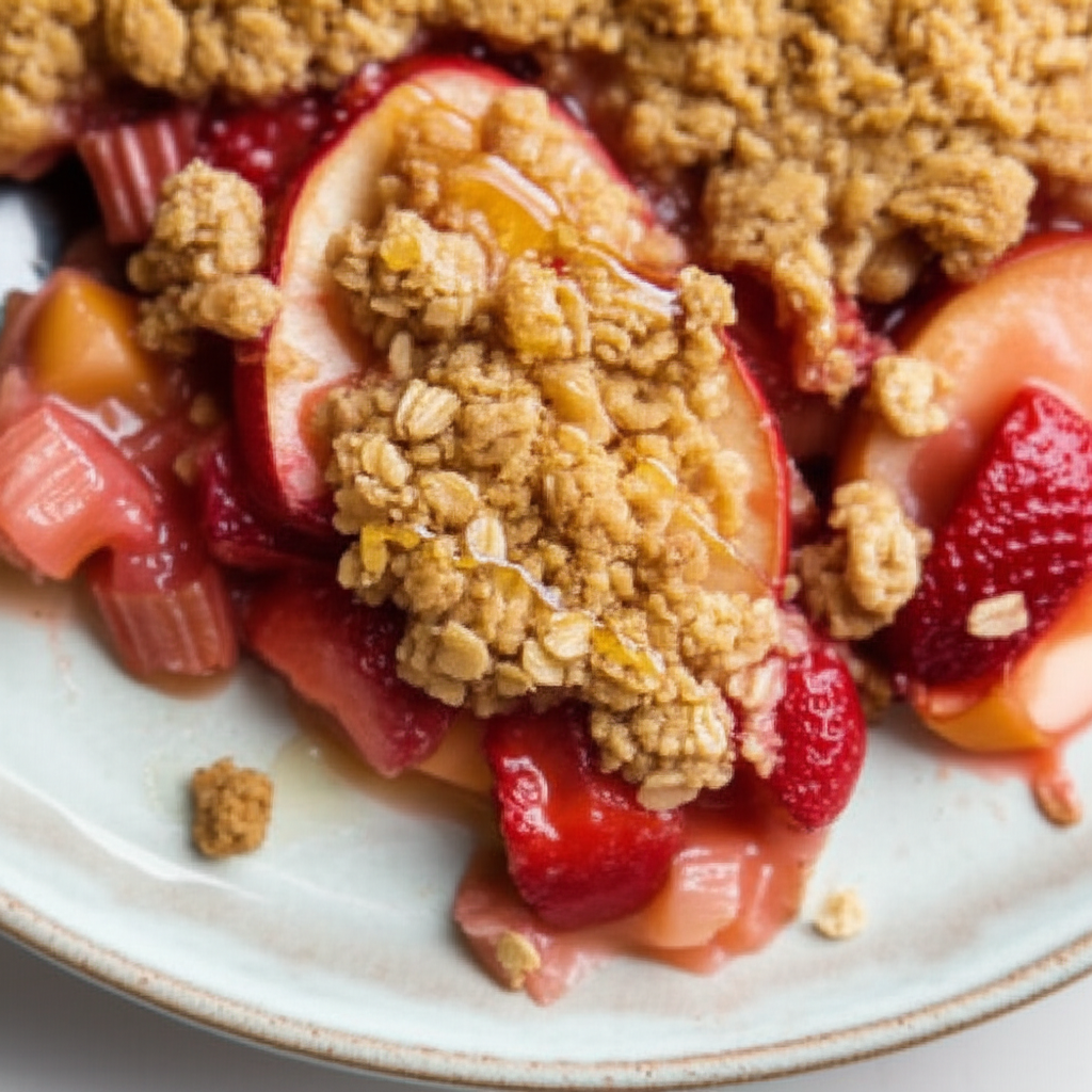 Apple Strawberry Rhubarb Crisp image