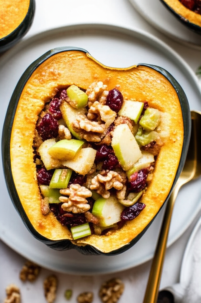 Apple Stuffed Acorn Squash Microwave Style image