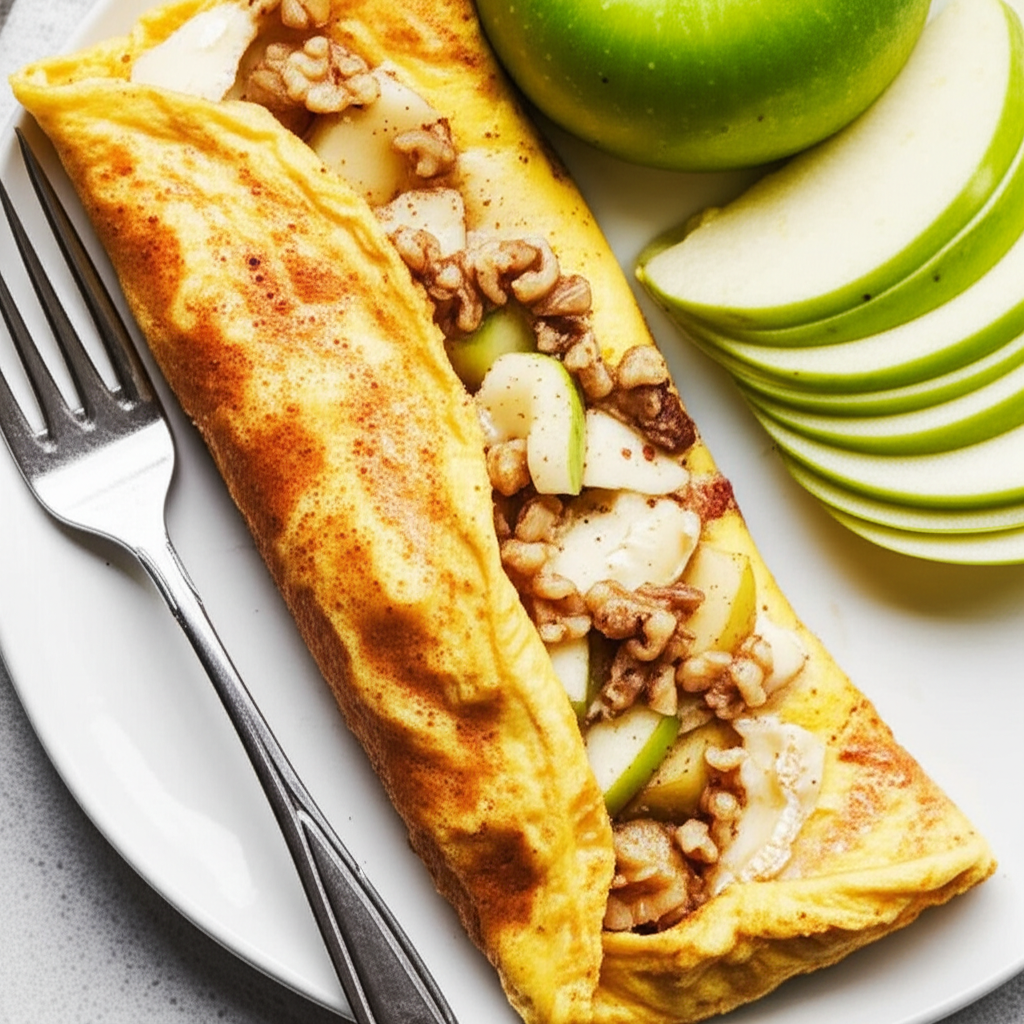 Apple Walnut And Brie Omelette For Two image
