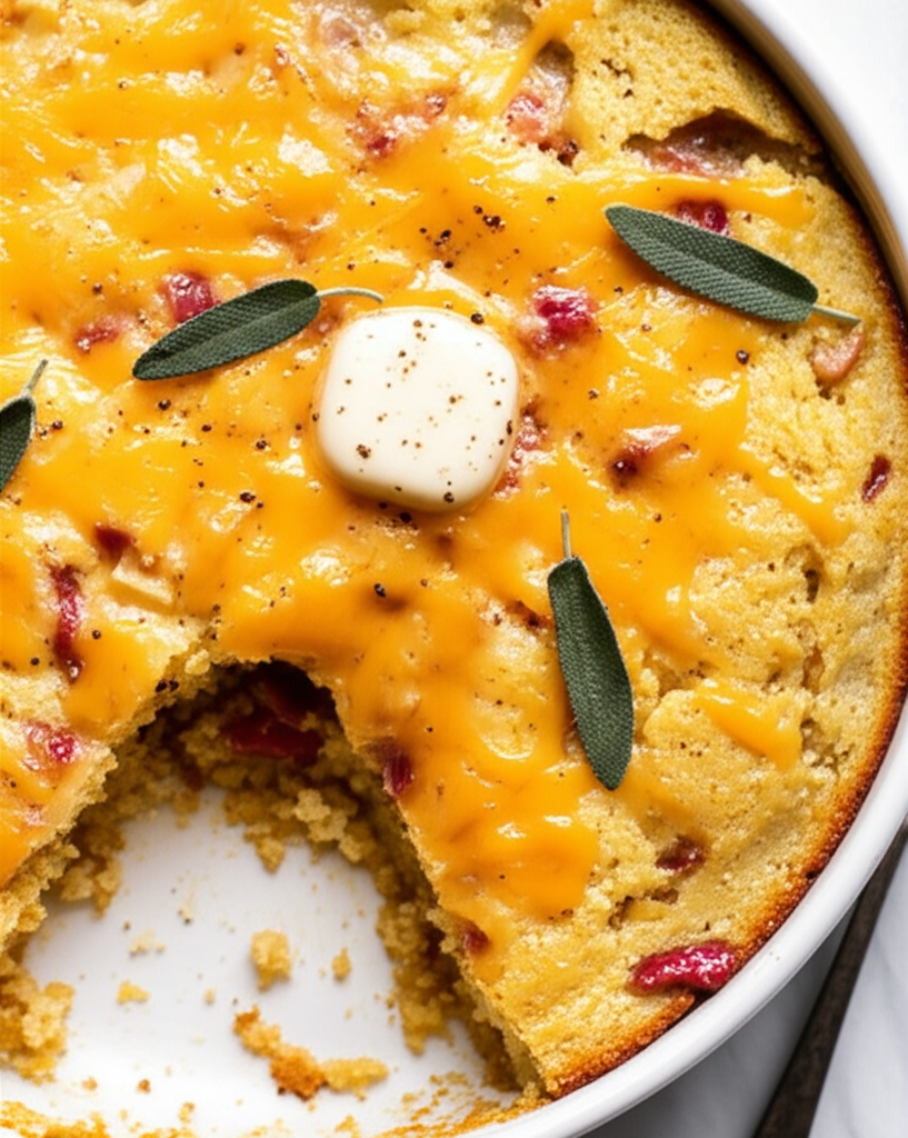Apples Cheese Spoon Bread image