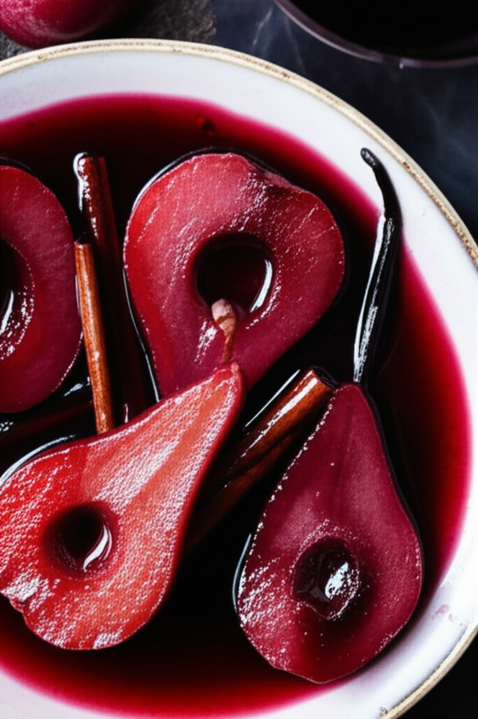 Apples And Pears Poached In Red Wine image