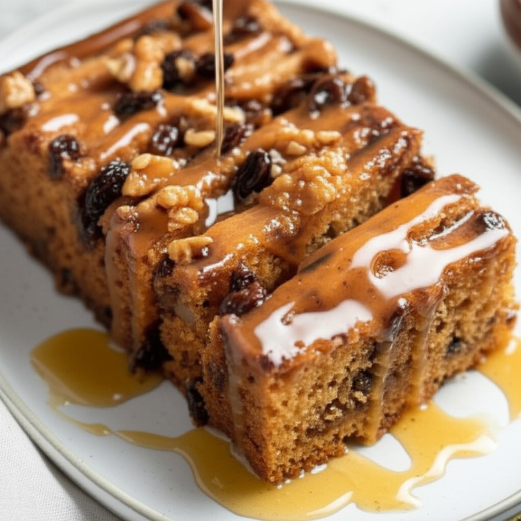 Applesauce And Honey Cake With Raisin Glaze image
