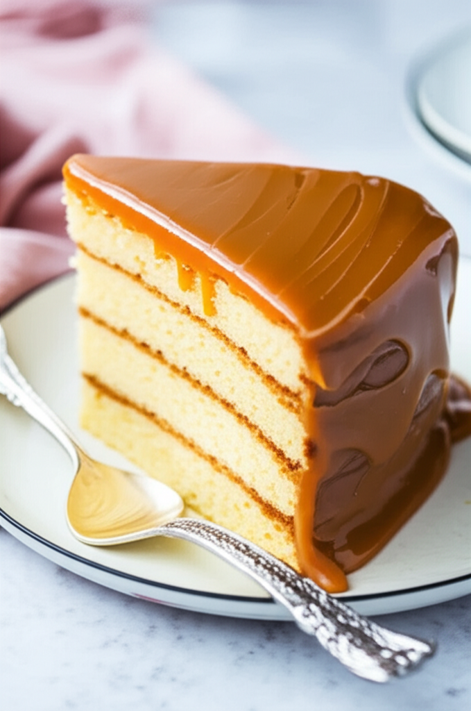 1 2 3 4 Cake With Caramel Icing image