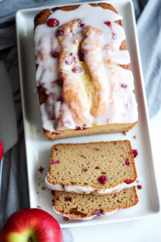 Applesauce With Cranberry Loaf Cake image