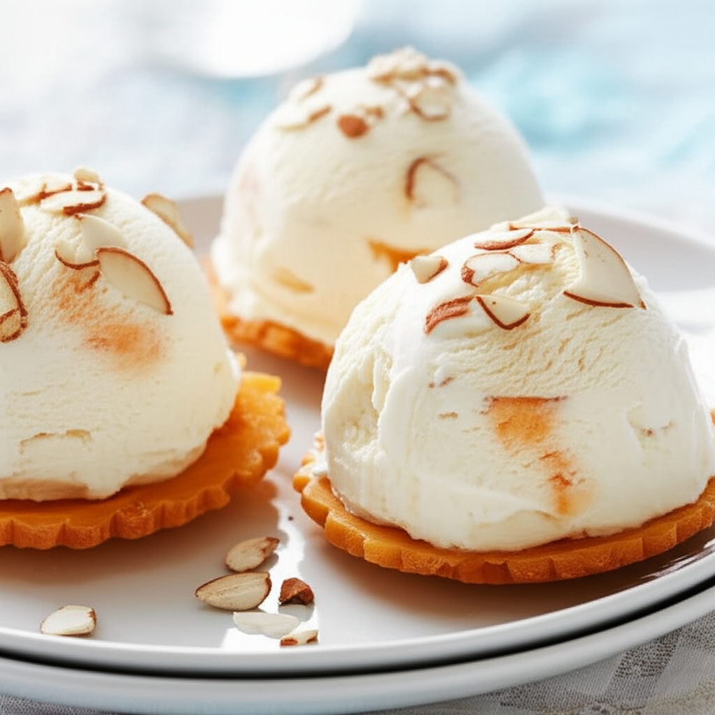 Apricot Almond Ice Cream Domes image