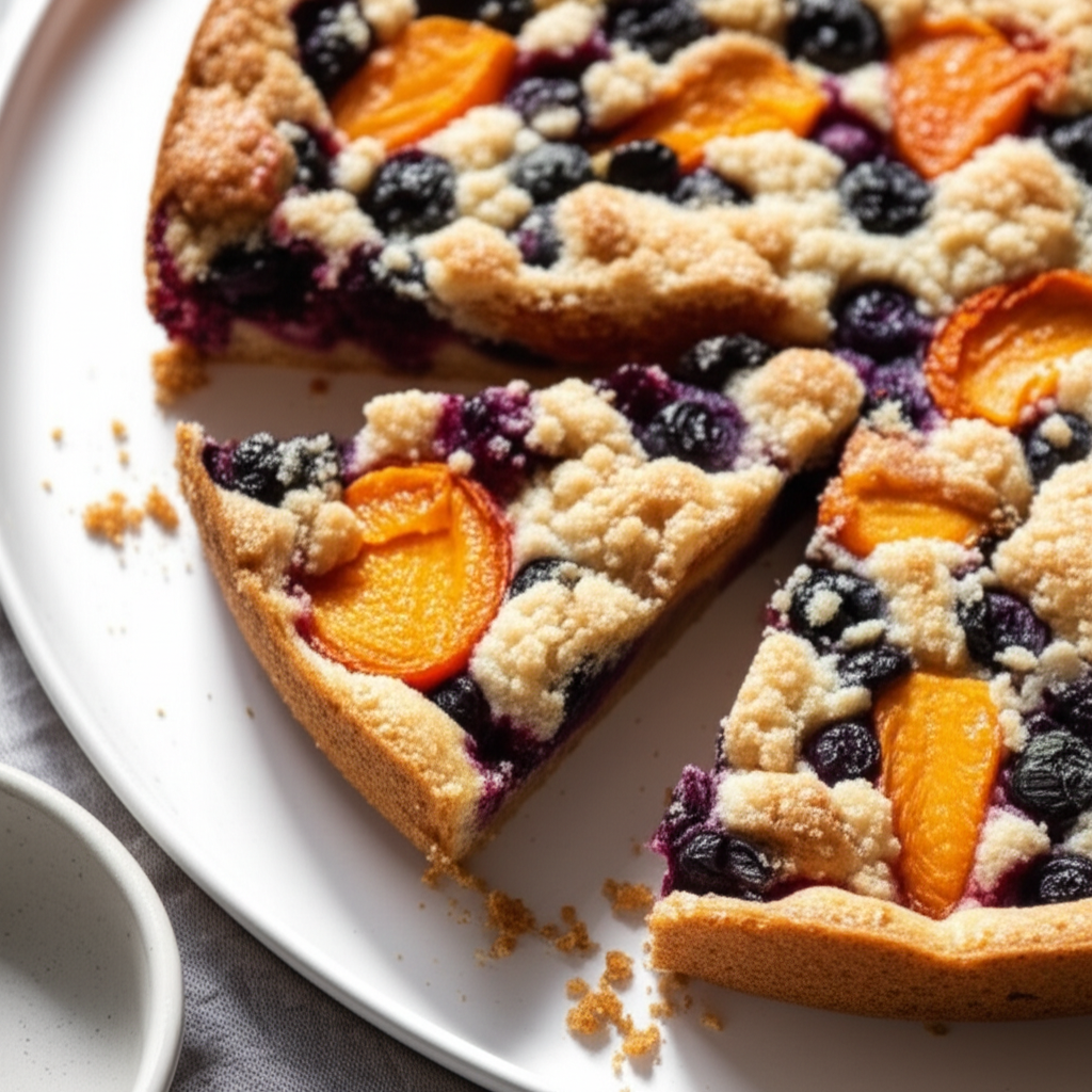 Apricot Blueberry Crumble Cake image