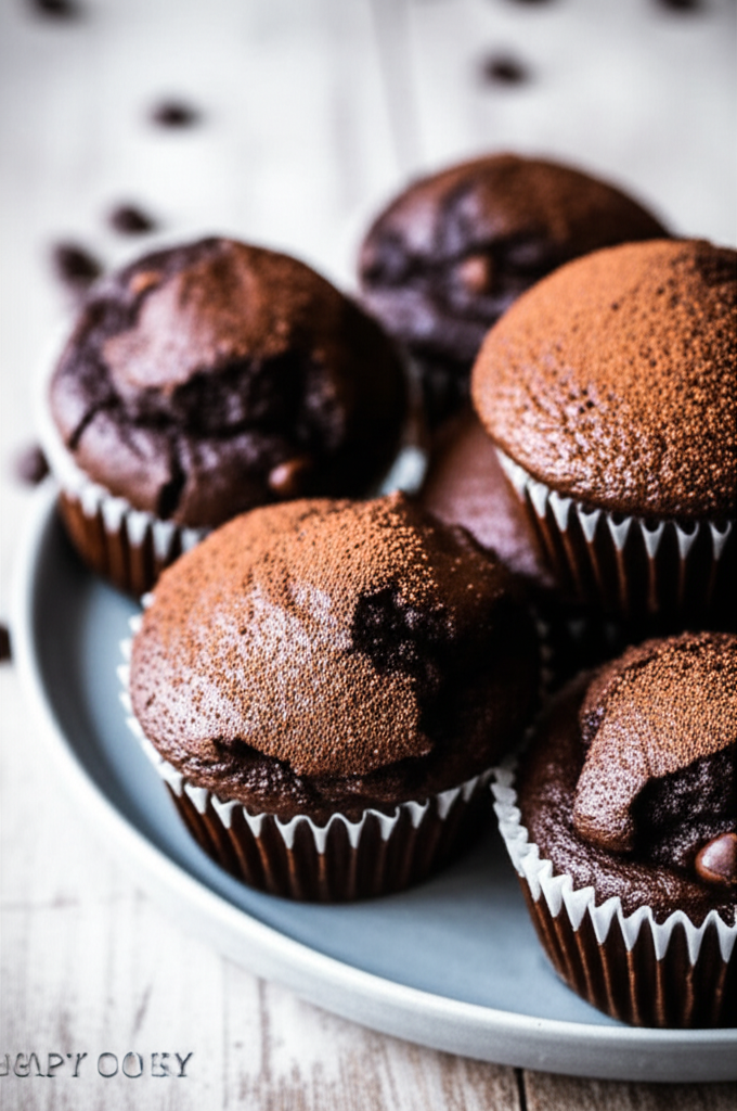 Eggless Milkless Chocolate Muffins image