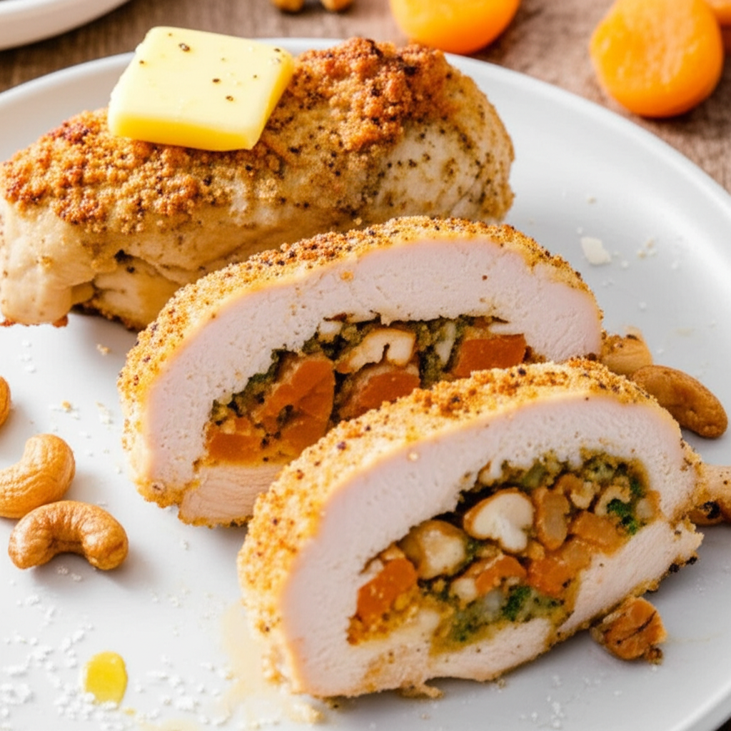 Apricot And Cashew Stuffed Chicken Breast image