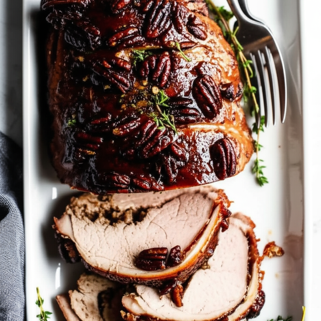 Apricot And Pecan Stuffed Pork Loin image