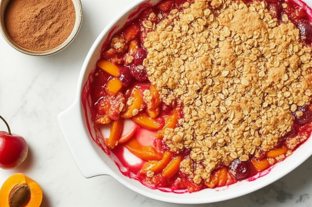 Apricot Cherry Crisp image